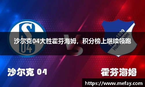 沙尔克04大胜霍芬海姆，积分榜上继续领跑